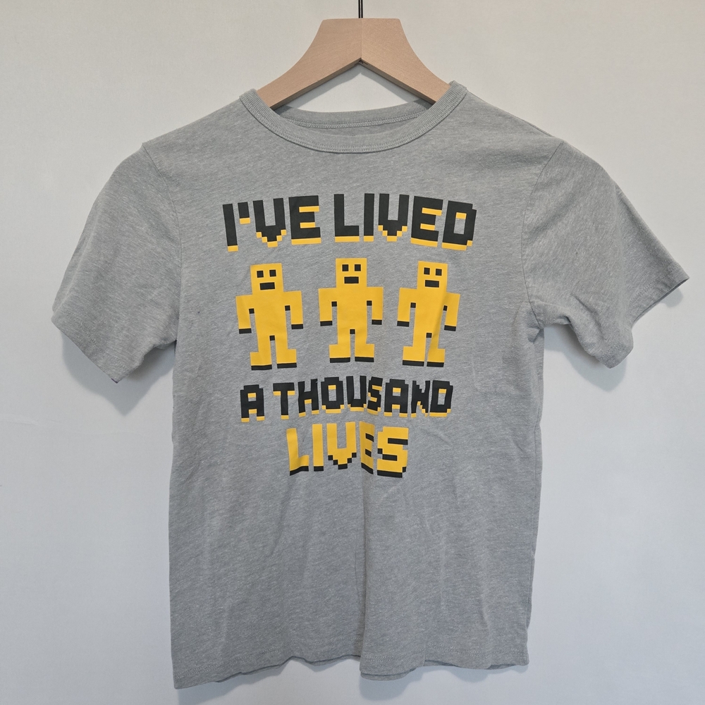 Place Gray Tee with Pixel Art and Yellow Accents